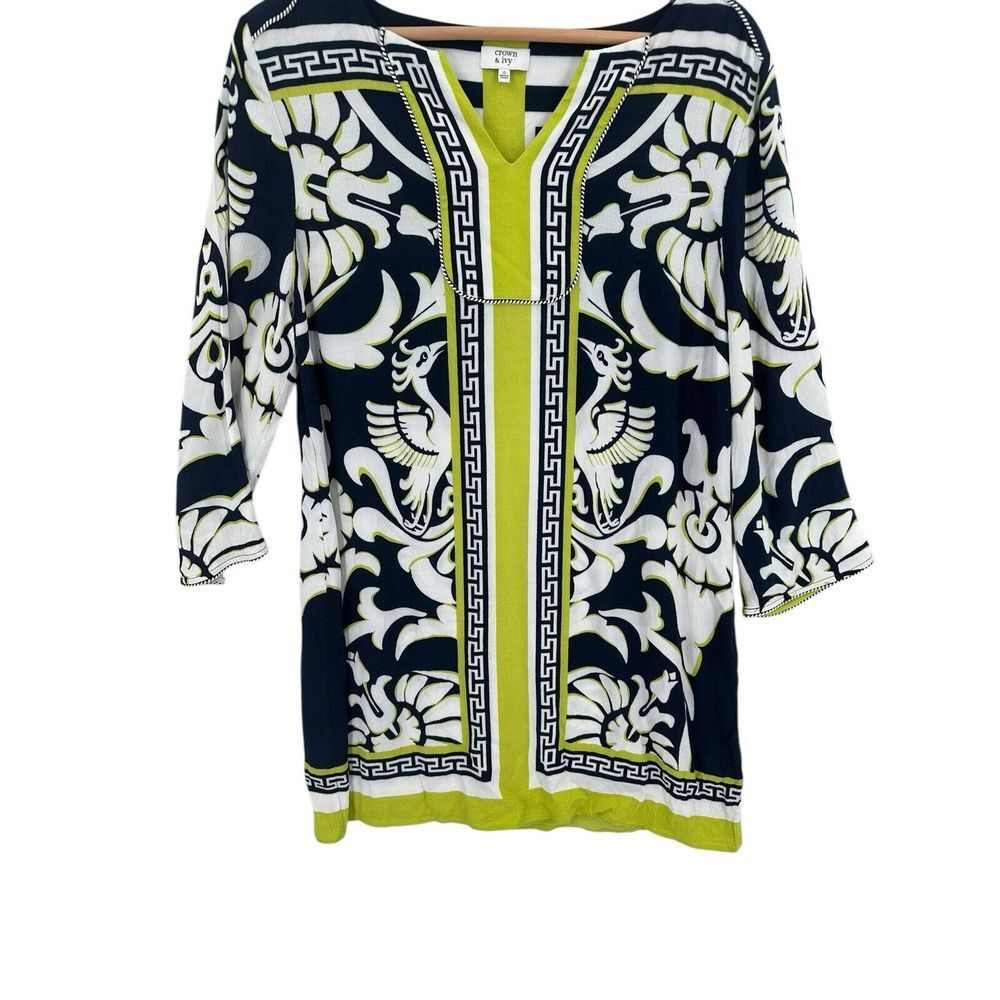 Crown‎ & Ivy Peasant Tunic Womens Size 12 Resort Vacation Cottagecore Boho - Picture 5 of 8